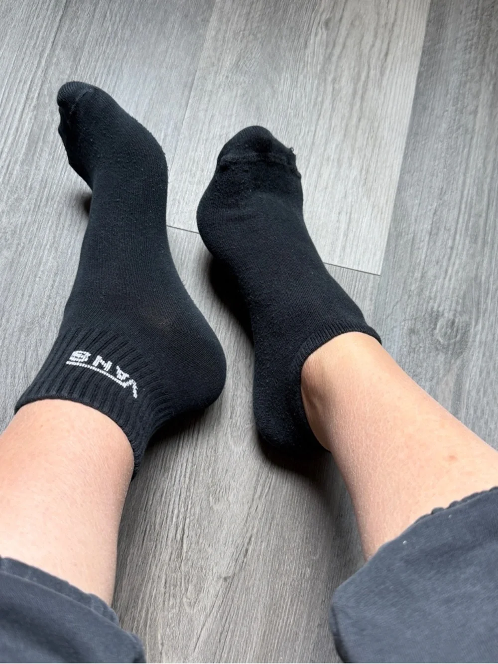 Mismatched VANS Plain Black Socks Gym Workout Used